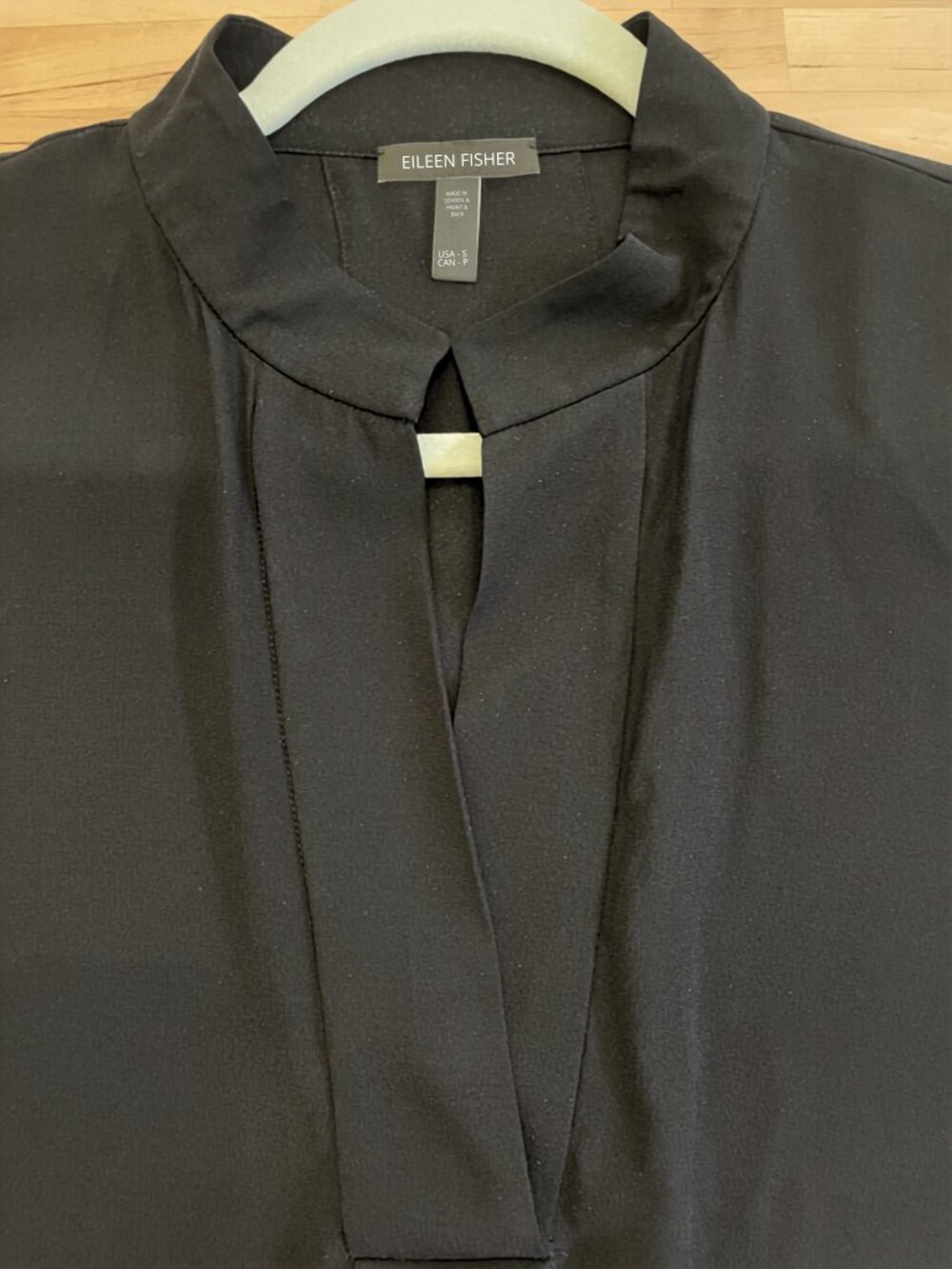Eileen Fisher Black Silk Tunic Sz. Small, Langenlook, Minimalist, Quiet Luxury